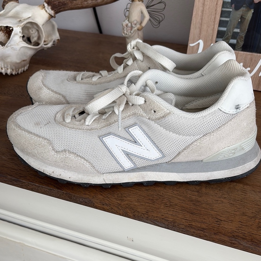 New Balance Off-White and Light Gray Sneakers